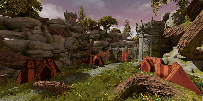 A screenshot of an environment created in a video game by Nicholas Williams, Advanced Diploma of Professional Game Development —specialising in Game Art. 