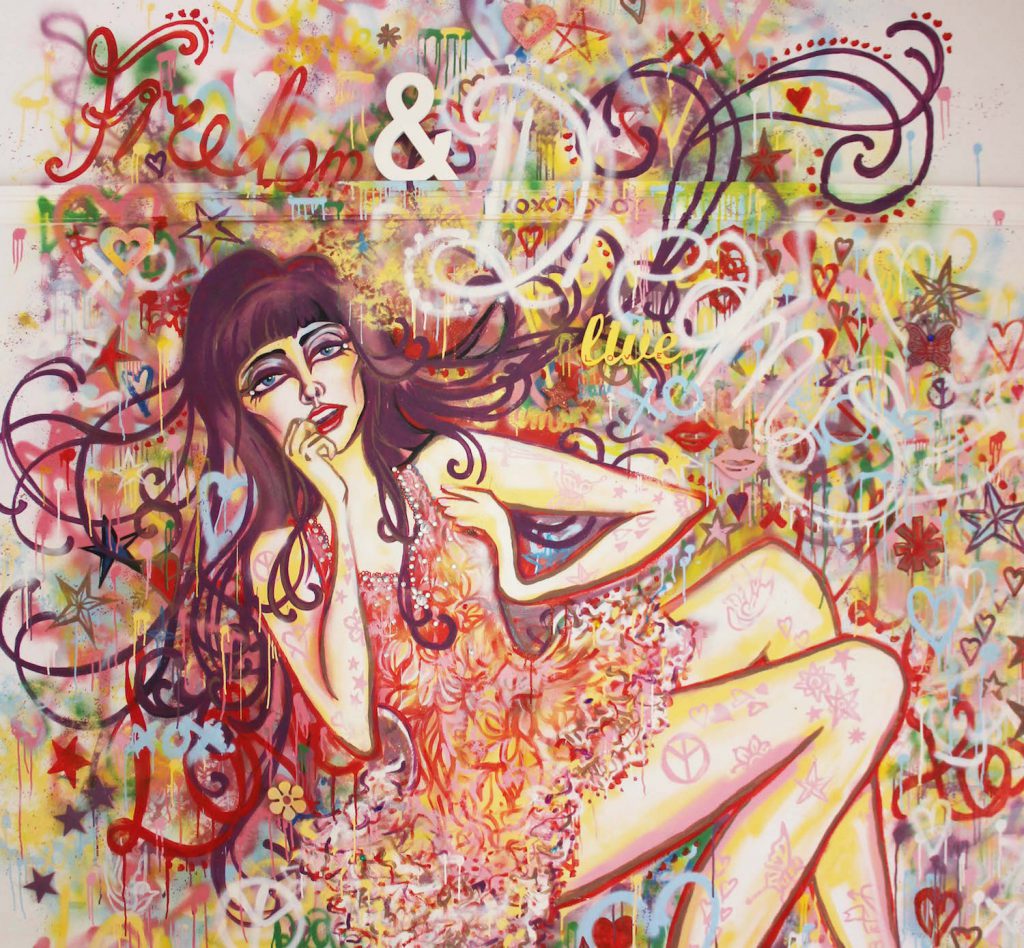 The magical mural near the front door