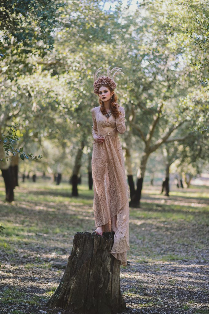 Photographer: Lauren Campbell; Makeup: Erin Pittard; Hair: Hair by Kitty; Model: Molly Folkard; Coat, hairpiece and styling: Rockstars and Royalty. 