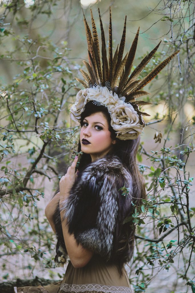 Photographer: Lauren Campbell; Makeup: Erin Pittard; Hair: Hair by Kitty; Model: Emily Tokic; Hairpiece and styling: Rockstars and Royalty. 