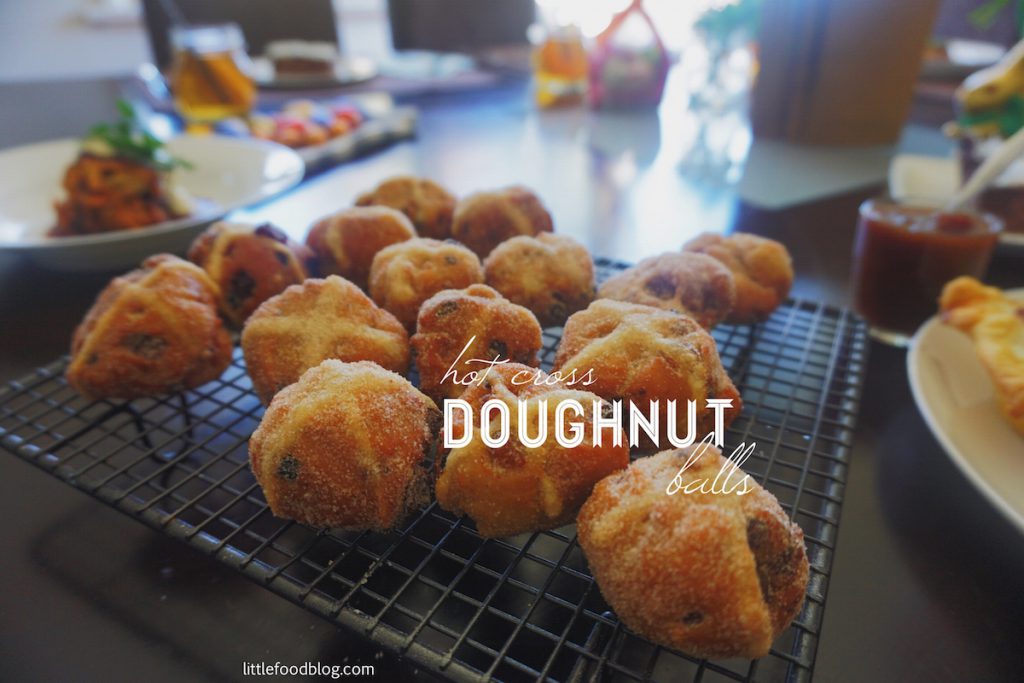 Hot cross doughnut balls