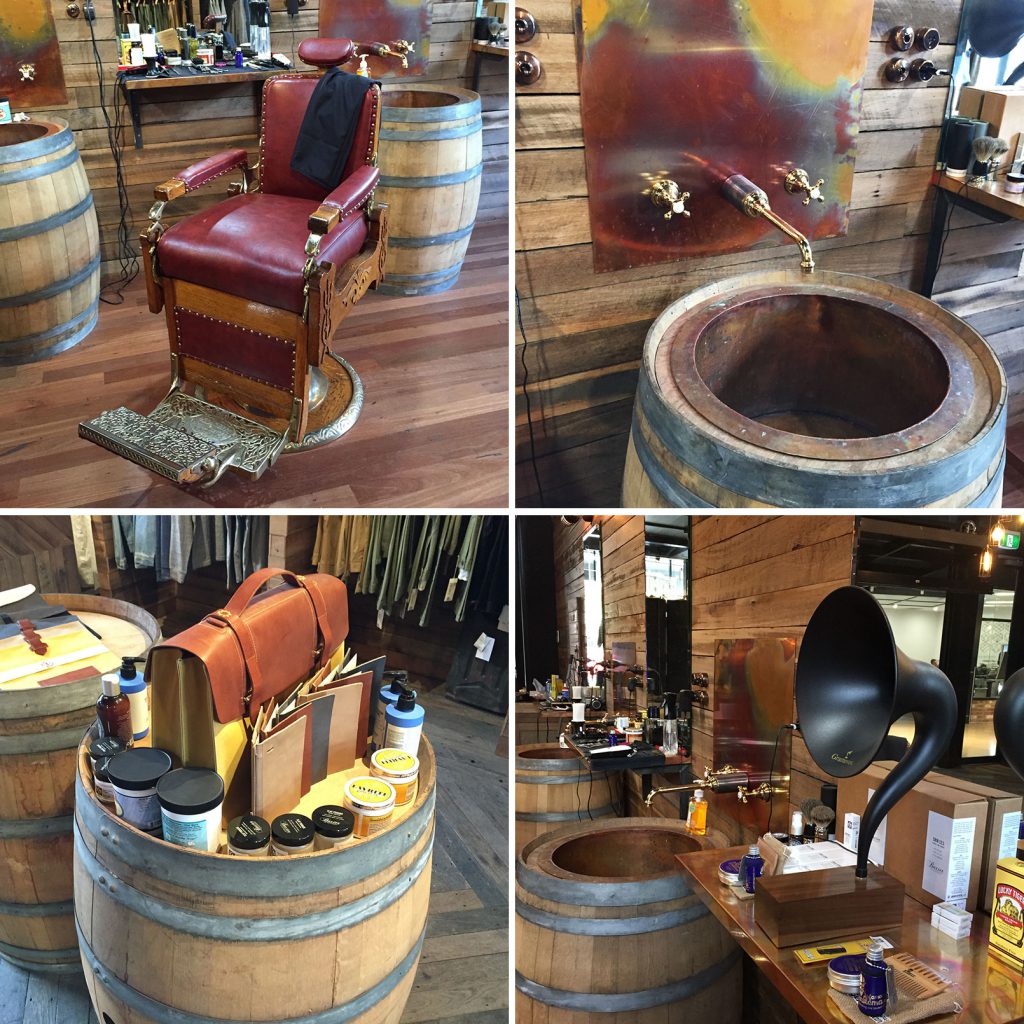 Chair is great – barrels serve many purposes – gramophone pipes gentlemanly music throughout.