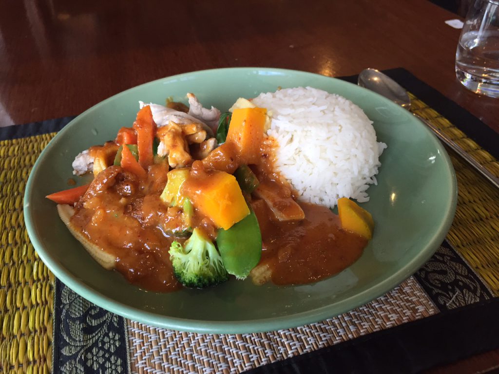Chicken praram lunch special at Lemongrass Thai.