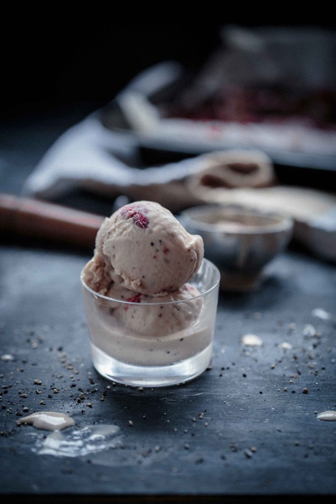 Roasted Strawberry and Black Pepper Buttermilk Ice Cream | Anisa Sabet | The Macadames-6