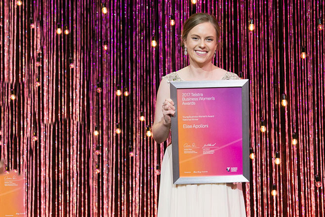 Elise Apolloni named 2017 Telstra  Australian Young Business Woman