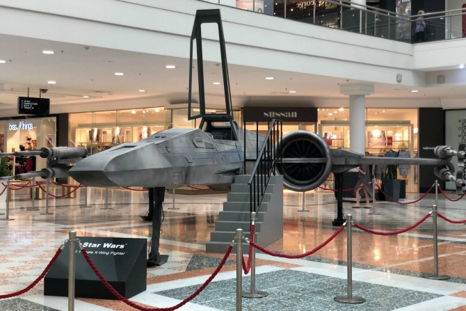 Star Wars fans, rejoice! An X-Wing Fighter has landed at the Hyperdome