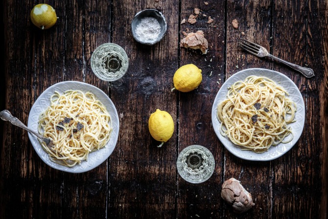Recipe: Spaghetti with Black Truffle, Parmigiano and Lemon