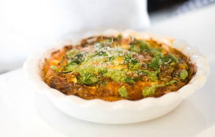 Recipe: Leek, zucchini and buffalo mozzarella frittata