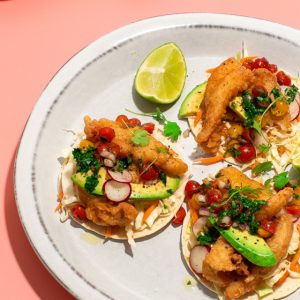 Recipe: Crispy Fish Tacos, Chimichurri, Smoked Tabasco Aioli