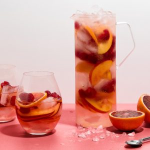 Recipe: Rosé sangria with nectarine, blood orange and raspberries