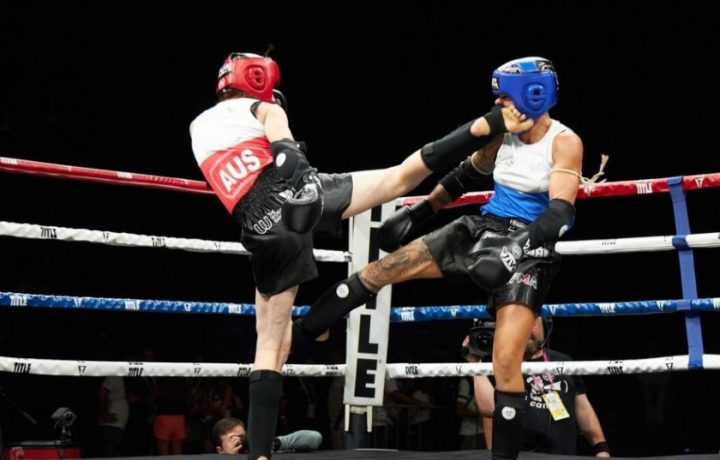 Fighting her way to gold: Local Zoe Putorak comes home victorious.