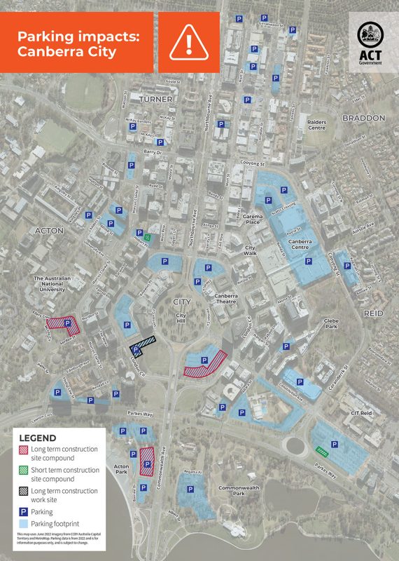 A map that shows parking update as of October 2022