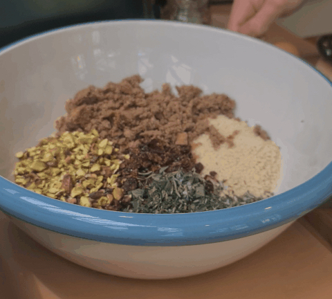 bowl with ingredients added