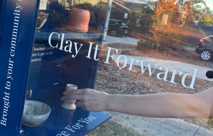 Forget a street library, Weston Creek how has two street pottery cupboards